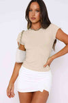 Crewneck Short Sleeve Tee-MDML, Ship From Overseas-Beige-S-[option4]-[option5]-[option6]-Womens-USA-Clothing-Boutique-Shop-Online-Clothes Minded