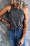 Curved Hem Grecian Tank Top-Tops-Dark Gray-S-[option4]-[option5]-[option6]-Womens-USA-Clothing-Boutique-Shop-Online-Clothes Minded