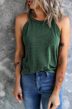 Curved Hem Grecian Tank Top-Tops-Green-S-[option4]-[option5]-[option6]-Womens-USA-Clothing-Boutique-Shop-Online-Clothes Minded