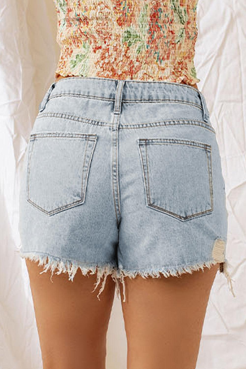 Distressed Denim Shorts-Ship From Overseas, SYNZ-Light-6-[option4]-[option5]-[option6]-Womens-USA-Clothing-Boutique-Shop-Online-Clothes Minded