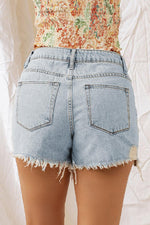 Distressed Denim Shorts-Ship From Overseas, SYNZ-[option4]-[option5]-[option6]-Womens-USA-Clothing-Boutique-Shop-Online-Clothes Minded