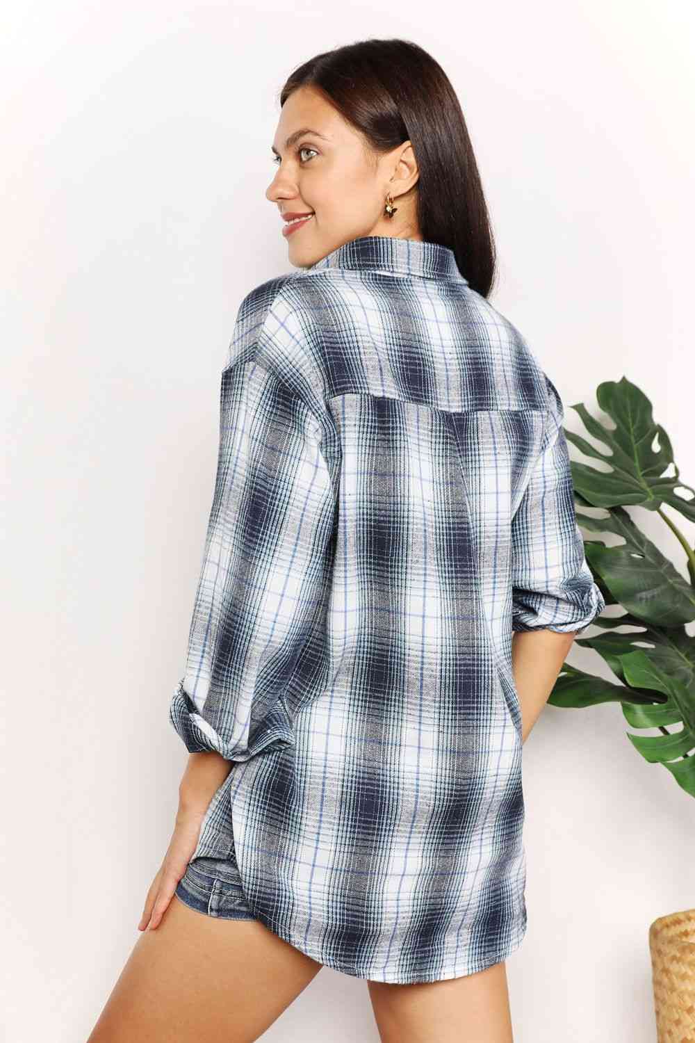 Double Take Plaid Dropped Shoulder Shirt-Double Take, Ship from USA-Sky Blue-S-[option4]-[option5]-[option6]-Womens-USA-Clothing-Boutique-Shop-Online-Clothes Minded