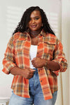 Double Take Plaid Dropped Shoulder Shirt-Double Take, Ship from USA-Ochre-S-[option4]-[option5]-[option6]-Womens-USA-Clothing-Boutique-Shop-Online-Clothes Minded