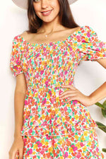 Double Take Smocked Sweetheart Neck Flounce Sleeve Mini Dress-Double Take, Ship from USA-[option4]-[option5]-[option6]-Womens-USA-Clothing-Boutique-Shop-Online-Clothes Minded