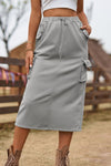 Drawstring Waist Slit Denim Skirt-Skirt-Manny, Ship From Overseas, Shipping Delay 10/01/2023 - 10/03/2023, Skirt-Mid Gray-S-[option4]-[option5]-[option6]-Womens-USA-Clothing-Boutique-Shop-Online-Clothes Minded