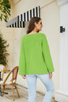 Drop Shoulder V-Neck Knit Pullover-Shirts & Tops-lime-[option4]-[option5]-[option6]-Womens-USA-Clothing-Boutique-Shop-Online-Clothes Minded