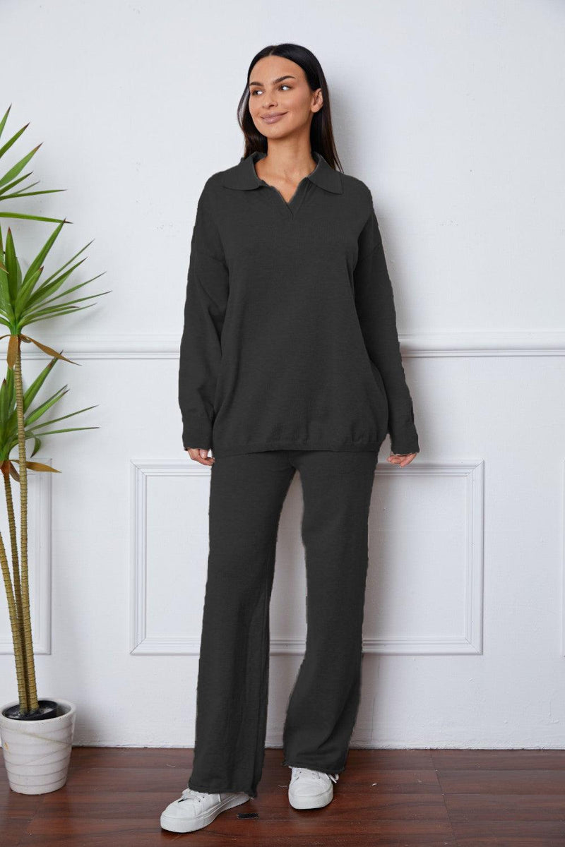Dropped Shoulder Sweater and Long Pants Set-Set-Casual Sets, Comfy Set, Lounge Set, Matching Set, Ship From Overseas, Shipping Delay 09/29/2023 - 10/03/2023, X.L.J-Black-One Size-[option4]-[option5]-[option6]-Womens-USA-Clothing-Boutique-Shop-Online-Clothes Minded