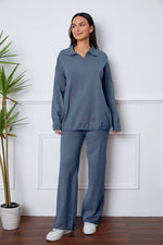 Dropped Shoulder Sweater and Long Pants Set-Set-Casual Sets, Comfy Set, Lounge Set, Matching Set, Ship From Overseas, Shipping Delay 09/29/2023 - 10/03/2023, X.L.J-French Blue-One Size-[option4]-[option5]-[option6]-Womens-USA-Clothing-Boutique-Shop-Online-Clothes Minded