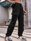 Elastic Waist Cargo Pants-Bottoms-Bottoms, Cargo Pants, M.F, Ship From Overseas-Black-S-[option4]-[option5]-[option6]-Womens-USA-Clothing-Boutique-Shop-Online-Clothes Minded