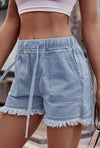 Elastic Waist Denim Shorts-170 Jeans-Denim Shorts, Elastic Waist Denim Shorts, Max Retail, sale-[option4]-[option5]-[option6]-Womens-USA-Clothing-Boutique-Shop-Online-Clothes Minded