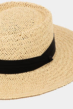 Fame Straw Braided Pork Pie Hat-Fame Accessories, Ship from USA-IV-One Size-[option4]-[option5]-[option6]-Womens-USA-Clothing-Boutique-Shop-Online-Clothes Minded