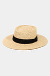 Fame Straw Braided Pork Pie Hat-Fame Accessories, Ship from USA-IV-One Size-[option4]-[option5]-[option6]-Womens-USA-Clothing-Boutique-Shop-Online-Clothes Minded