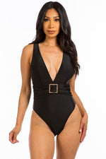 Fancy Square Buckle One Piece Swimsuit-Swimsuit-Missy, One-Piece-Black-S-[option4]-[option5]-[option6]-Womens-USA-Clothing-Boutique-Shop-Online-Clothes Minded