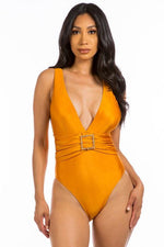 Fancy Square Buckle One Piece Swimsuit-Swimsuit-Missy, One-Piece-Copper-S-[option4]-[option5]-[option6]-Womens-USA-Clothing-Boutique-Shop-Online-Clothes Minded