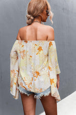 Floral Bell Sleeve Off-Shoulder Blouse-Tops--[option4]-[option5]-[option6]-Womens-USA-Clothing-Boutique-Shop-Online-Clothes Minded