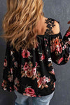 Floral Lace Cold-Shoulder Flounce Sleeve Blouse-Ship From Overseas, SYNZ-[option4]-[option5]-[option6]-Womens-USA-Clothing-Boutique-Shop-Online-Clothes Minded