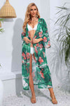 Floral Tie Waist Duster Cover Up-JR, Ship From Overseas, Shipping delay February 1 - February 18-Green-One Size-[option4]-[option5]-[option6]-Womens-USA-Clothing-Boutique-Shop-Online-Clothes Minded