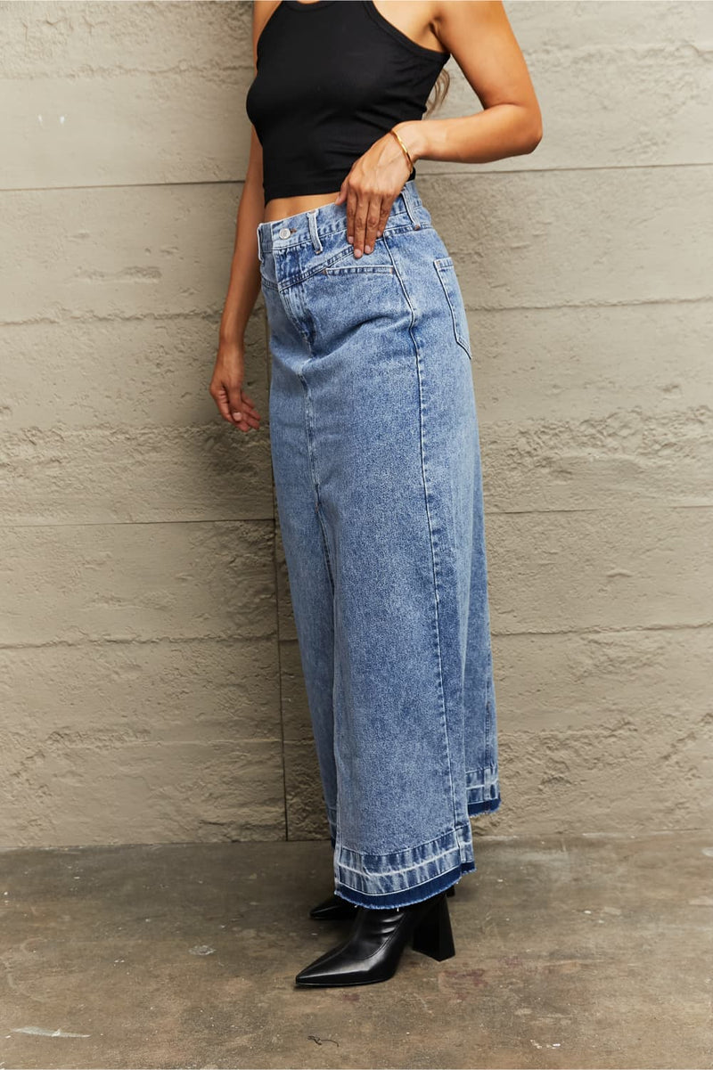 Front Slit Maxi Denim Skirt-Dragon-L, Ship From Overseas, Shipping Delay 10/01/2023 - 10/03/2023-[option4]-[option5]-[option6]-Womens-USA-Clothing-Boutique-Shop-Online-Clothes Minded