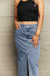 Front Slit Maxi Denim Skirt-Dragon-L, Ship From Overseas, Shipping Delay 10/01/2023 - 10/03/2023-[option4]-[option5]-[option6]-Womens-USA-Clothing-Boutique-Shop-Online-Clothes Minded