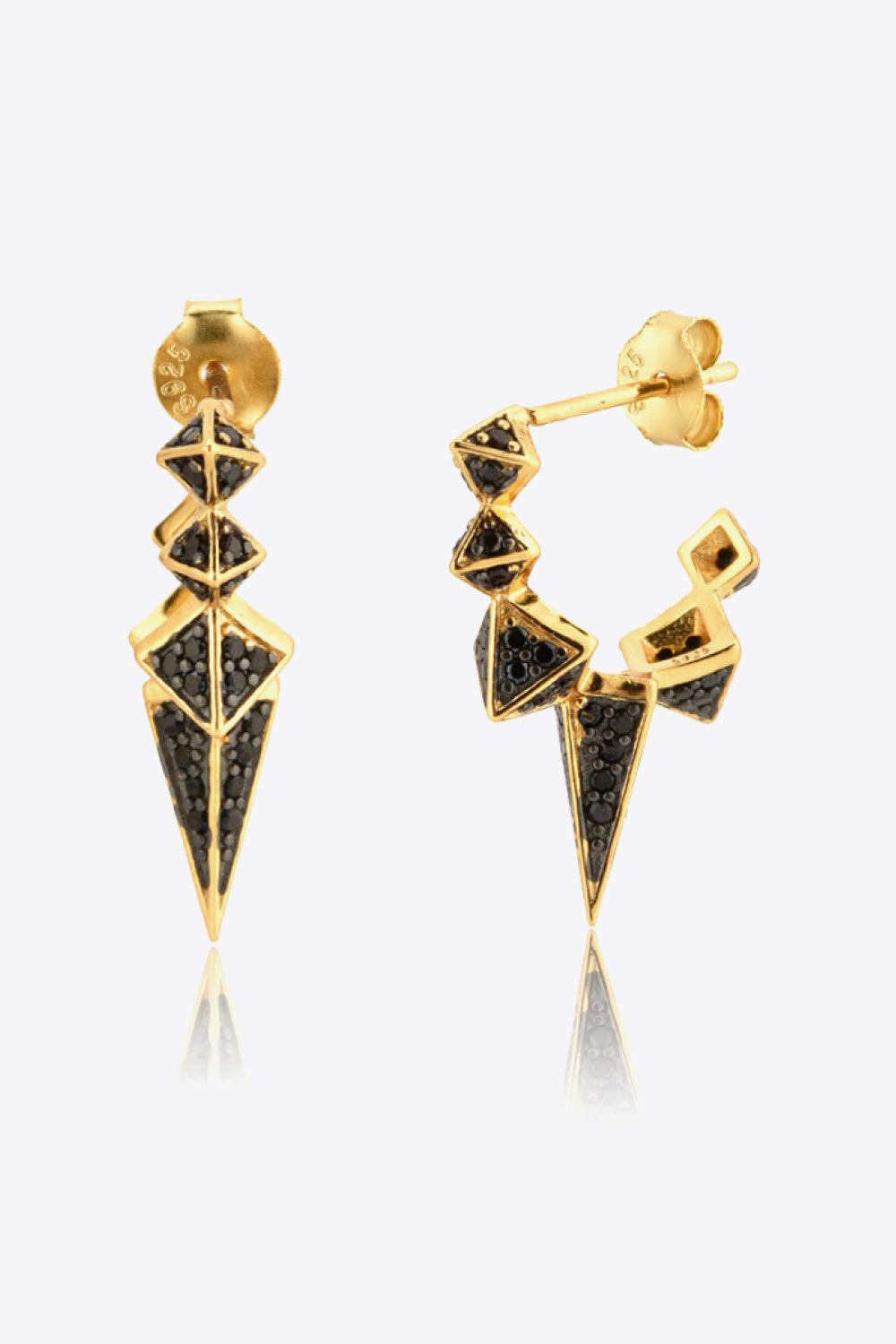 Geometric Zircon Decor 925 Sterling Silver Earrings-Dangle & Drop Earrings-Earrings, Gold Earrings, KIKICHICC, Ship From Overseas, Shipping Delay 09/29/2023 - 10/04/2023, Sparkle Earrings-Black-One Size-[option4]-[option5]-[option6]-Womens-USA-Clothing-Boutique-Shop-Online-Clothes Minded
