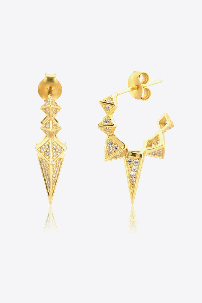 Geometric Zircon Decor 925 Sterling Silver Earrings-Dangle & Drop Earrings-Earrings, Gold Earrings, KIKICHICC, Ship From Overseas, Shipping Delay 09/29/2023 - 10/04/2023, Sparkle Earrings-Gold/White-One Size-[option4]-[option5]-[option6]-Womens-USA-Clothing-Boutique-Shop-Online-Clothes Minded