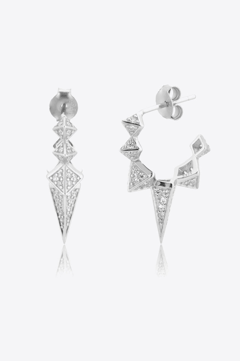 Geometric Zircon Decor 925 Sterling Silver Earrings-Dangle & Drop Earrings-Earrings, Gold Earrings, KIKICHICC, Ship From Overseas, Shipping Delay 09/29/2023 - 10/04/2023, Sparkle Earrings-Silver-One Size-[option4]-[option5]-[option6]-Womens-USA-Clothing-Boutique-Shop-Online-Clothes Minded