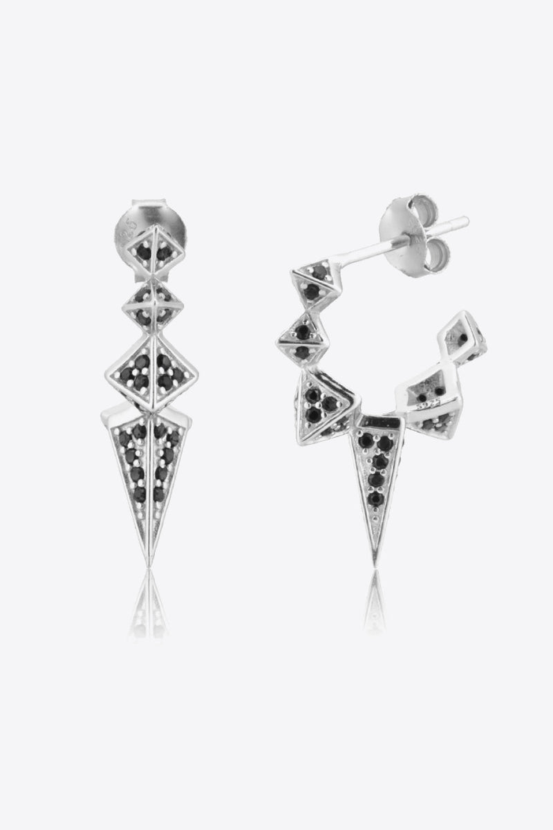 Geometric Zircon Decor 925 Sterling Silver Earrings-Dangle & Drop Earrings-Earrings, Gold Earrings, KIKICHICC, Ship From Overseas, Shipping Delay 09/29/2023 - 10/04/2023, Sparkle Earrings-Silver/Black-One Size-[option4]-[option5]-[option6]-Womens-USA-Clothing-Boutique-Shop-Online-Clothes Minded