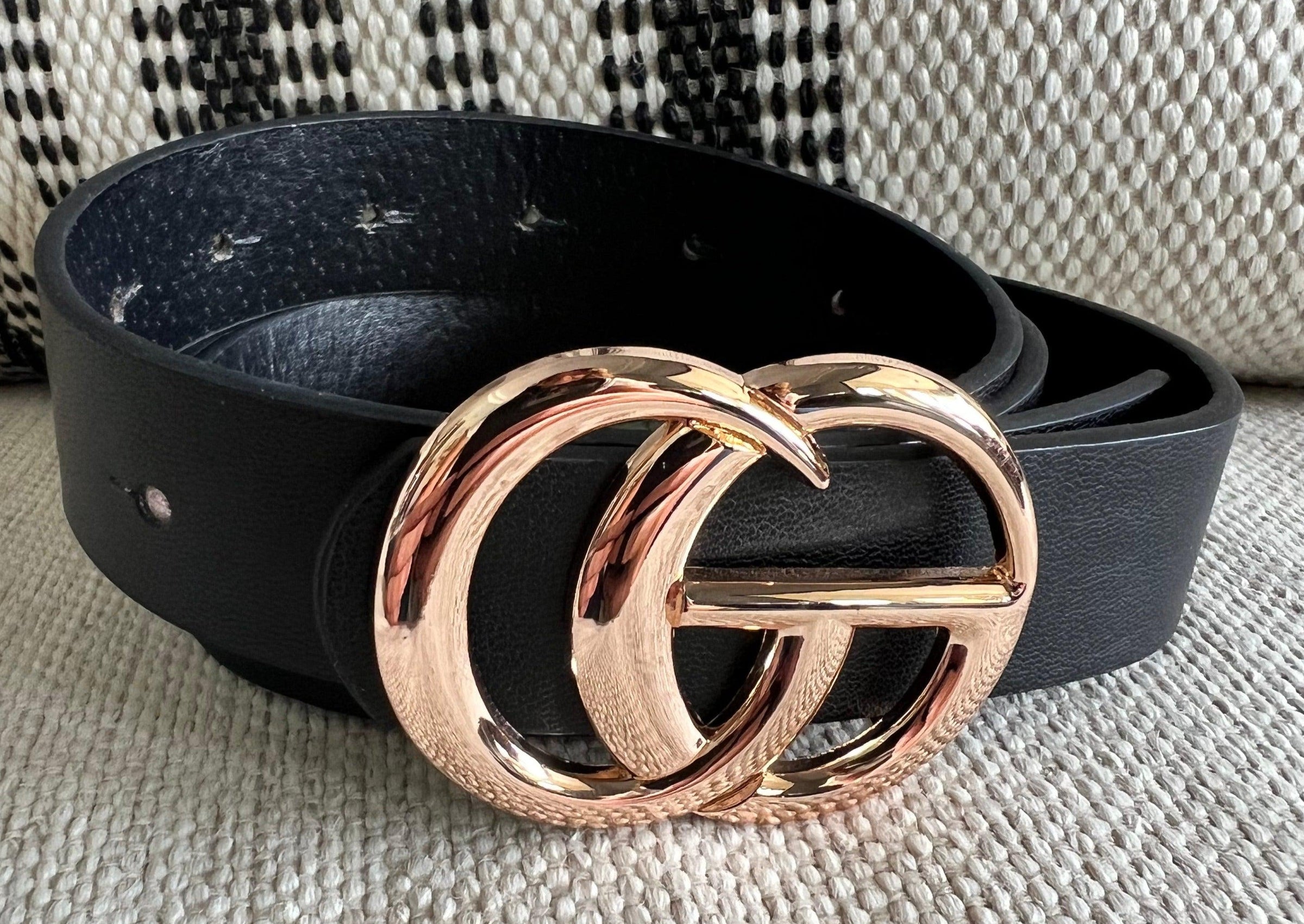 Gold Buckle Black Belt Gold Buckle Black Belt