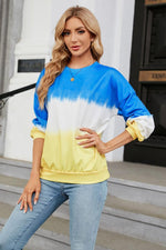 Gradient Round Neck Long Sleeve Sweatshirt-Shirts & Tops-Ship From Overseas, Shipping Delay 09/29/2023 - 10/02/2023, Tops, X&D-[option4]-[option5]-[option6]-Womens-USA-Clothing-Boutique-Shop-Online-Clothes Minded