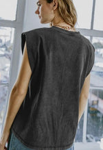 Graphic Shoulder Pad Sleeveless Top-105 Tanks and Sleeveless Tops-Edgy Top, Graphic Tee, Sleevless Top With Shoulder Pads-[option4]-[option5]-[option6]-Womens-USA-Clothing-Boutique-Shop-Online-Clothes Minded