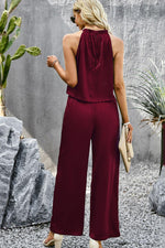 Grecian Neck Sleeveless Pocketed Top and Pants Set-DY, Ship From Overseas-[option4]-[option5]-[option6]-Womens-USA-Clothing-Boutique-Shop-Online-Clothes Minded