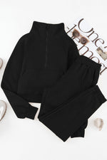 Half-Zip Sports Set with Pockets-Lounge Sets-Lounge Set, Ship From Overseas, SYNZ-[option4]-[option5]-[option6]-Womens-USA-Clothing-Boutique-Shop-Online-Clothes Minded