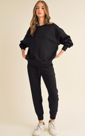 Hanging Out In My Cozies Sweatshirt/Sweatpants-110 Long Sleeve Tops-Comfy Sweatshirt, Hanging Out In My Cozies, Relaxed Sweatshirt, Sweatshirt-Small-Black-Top-[option4]-[option5]-[option6]-Womens-USA-Clothing-Boutique-Shop-Online-Clothes Minded