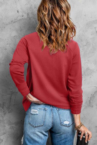 Heart Pearl Detail Round Neck Sweatshirt-Ship From Overseas, SYNZ-Scarlet-S-[option4]-[option5]-[option6]-Womens-USA-Clothing-Boutique-Shop-Online-Clothes Minded