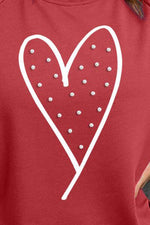 Heart Pearl Detail Round Neck Sweatshirt-Ship From Overseas, SYNZ-[option4]-[option5]-[option6]-Womens-USA-Clothing-Boutique-Shop-Online-Clothes Minded