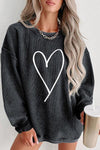 Heart Round Neck Dropped Shoulder Sweatshirt-Ship From Overseas, SYNZ-Black-S-[option4]-[option5]-[option6]-Womens-USA-Clothing-Boutique-Shop-Online-Clothes Minded