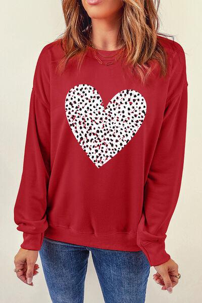 Heart Round Neck Dropped Shoulder Sweatshirt-Ship From Overseas, SYNZ-Brick Red-S-[option4]-[option5]-[option6]-Womens-USA-Clothing-Boutique-Shop-Online-Clothes Minded