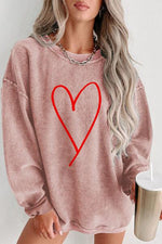 Heart Round Neck Dropped Shoulder Sweatshirt-Ship From Overseas, SYNZ-Dusty Pink-S-[option4]-[option5]-[option6]-Womens-USA-Clothing-Boutique-Shop-Online-Clothes Minded