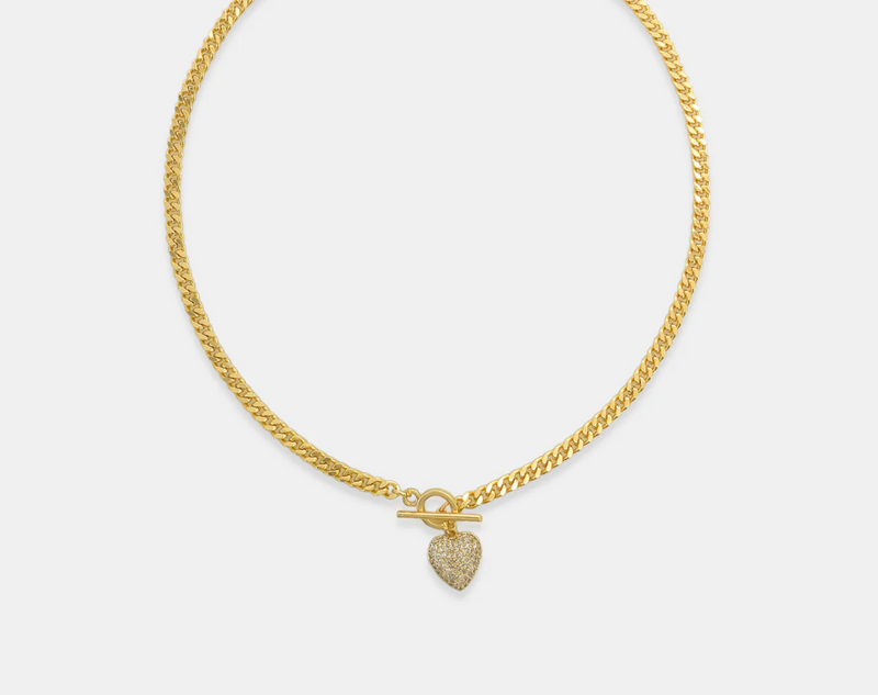 Heart Toggle Gold Chain Necklace-180 Jewelry-Gold Necklace, Heart Pendant Necklace, Heart Toggle Gold Chain Necklace, Necklace, Necklaces, Pendant Necklace-[option4]-[option5]-[option6]-Womens-USA-Clothing-Boutique-Shop-Online-Clothes Minded