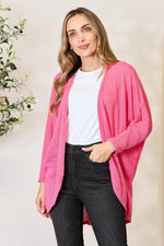 Heimish Full Size Open Front Long Sleeve Cardigan-Heimish, Ship from USA-Fuchsia Pink-S-[option4]-[option5]-[option6]-Womens-USA-Clothing-Boutique-Shop-Online-Clothes Minded