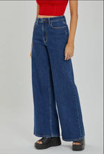 High Rise Wide Leg Dark Wash Jeans-160 Bottoms-High Rise Jeans, High Rise Wide Leg Jeans, High Waisted Jeans, Jeans, Wide Leg Jeans-[option4]-[option5]-[option6]-Womens-USA-Clothing-Boutique-Shop-Online-Clothes Minded