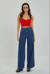 High Rise Wide Leg Dark Wash Jeans-160 Bottoms-High Rise Jeans, High Rise Wide Leg Jeans, High Waisted Jeans, Jeans, Wide Leg Jeans-[option4]-[option5]-[option6]-Womens-USA-Clothing-Boutique-Shop-Online-Clothes Minded