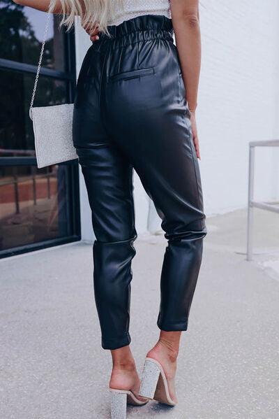 High Waist PU Leather Cropped Pants-Ship From Overseas, SYNZ-Black-S-[option4]-[option5]-[option6]-Womens-USA-Clothing-Boutique-Shop-Online-Clothes Minded