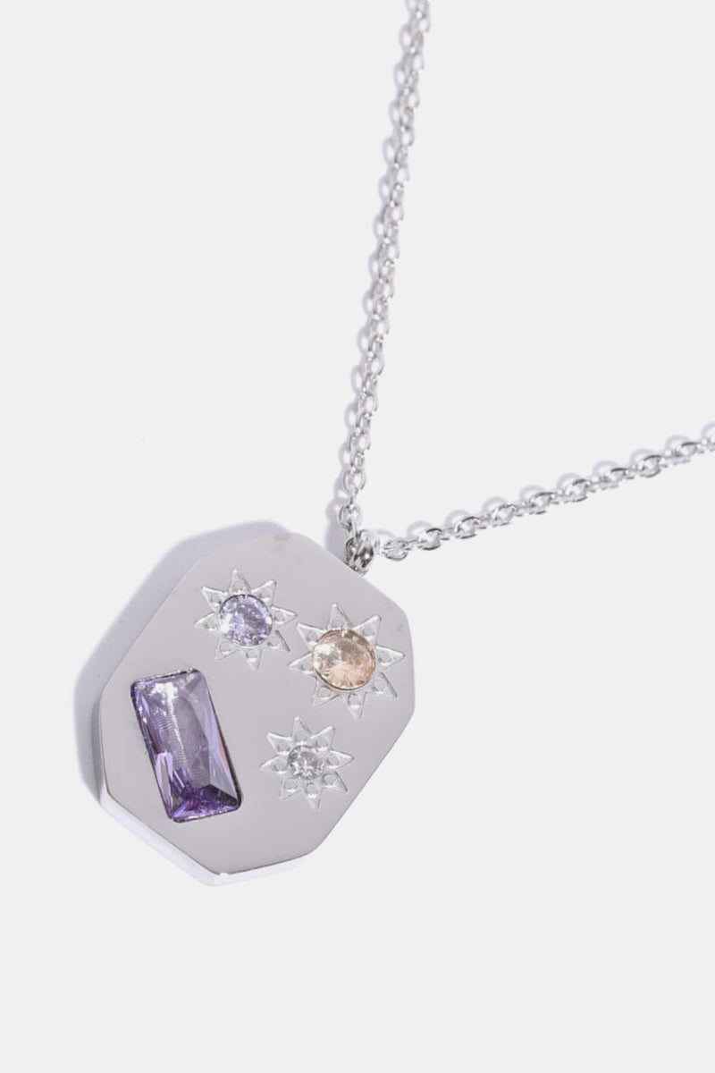 Inlaid Zircon Pendant Stainless Steel Necklace-H&S, Ship From Overseas, Shipping Delay 09/29/2023 - 10/04/2023-[option4]-[option5]-[option6]-Womens-USA-Clothing-Boutique-Shop-Online-Clothes Minded