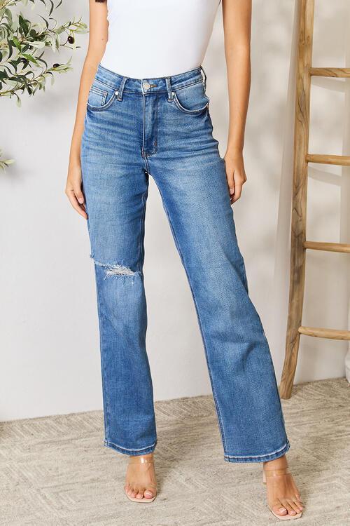 Judy Blue Full Size High Waist Distressed Jeans-Judy Blue, Ship from USA-Medium-0(24)-[option4]-[option5]-[option6]-Womens-USA-Clothing-Boutique-Shop-Online-Clothes Minded