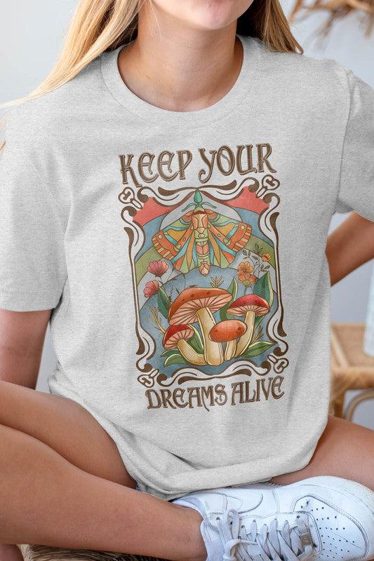 Keep Your Dreams Alive, Graphic Tee-Shirts & Tops-Contemporary, Cotton, Graphic T-shirts, Only at FashionGo, Print Screen, Round Neck, Short Sleeve-Citron-S-[option4]-[option5]-[option6]-Womens-USA-Clothing-Boutique-Shop-Online-Clothes Minded