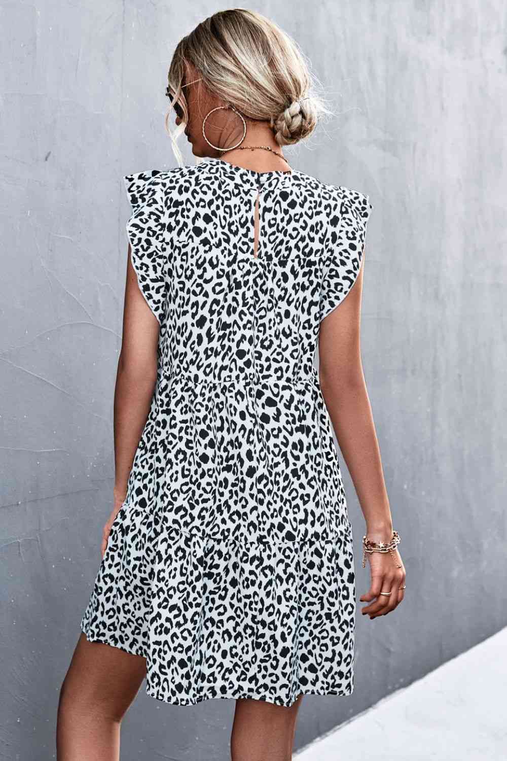 Leopard Round Neck Mini Dress-Ship From Overseas, YO-White-S-[option4]-[option5]-[option6]-Womens-USA-Clothing-Boutique-Shop-Online-Clothes Minded