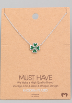 Lucky Me Necklace-180 Jewelry-4 Leaf Clover Necklace, Lucky Me Necklace, Max Retail, Necklace, Pendant Necklace-Silver-[option4]-[option5]-[option6]-Womens-USA-Clothing-Boutique-Shop-Online-Clothes Minded