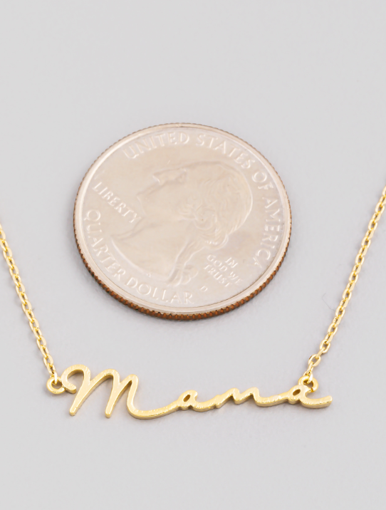 Mama Cursive Necklace-180 Jewelry-Jewelry, Mama Cursive Necklace, Mama Necklace, Max Retail, Necklace-Silver-[option4]-[option5]-[option6]-Womens-USA-Clothing-Boutique-Shop-Online-Clothes Minded