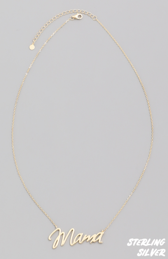 Mama Sterling Silver Necklace-180 Jewelry-jewelry, Mama Necklace, Mama Pendant Necklace, Mama Sterling Silver Necklace, Max Retail, Necklace-[option4]-[option5]-[option6]-Womens-USA-Clothing-Boutique-Shop-Online-Clothes Minded